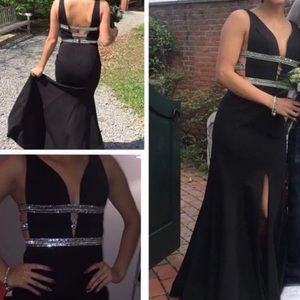 Black, jeweled prom dress